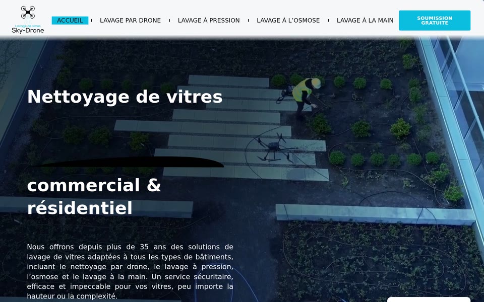 Lavage de vitres Sky-Drone — site preview